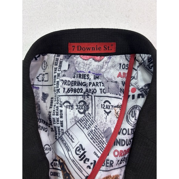 7 Downie St 48R black camo blazer jacket sport suit coat stretch mens willow - Picture 4 of 12